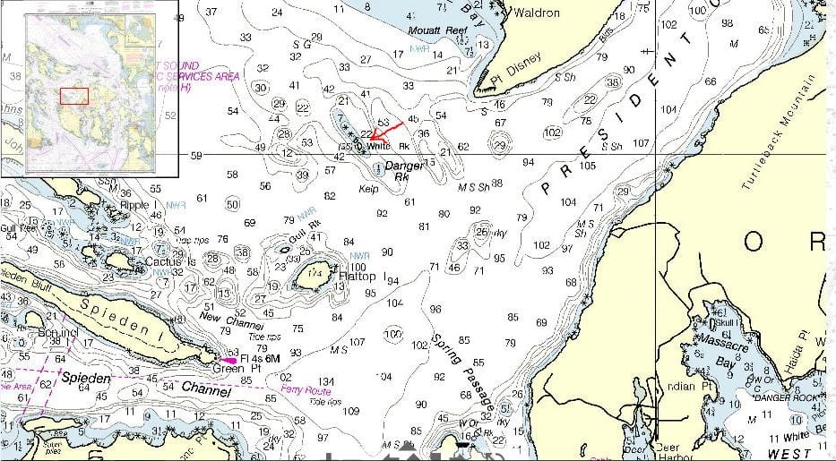 Nautical chart of White Rock, Orcas Island