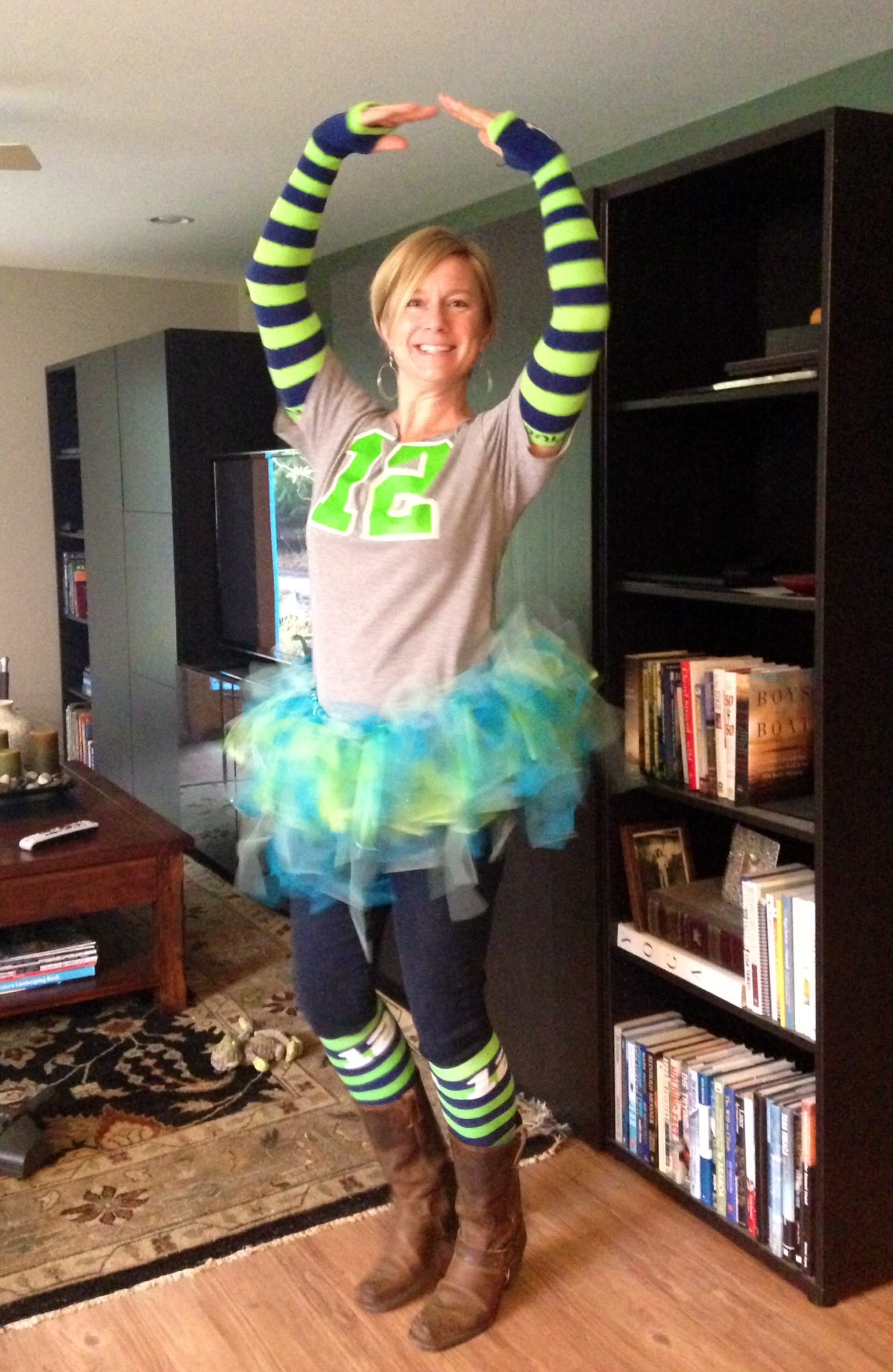Our very own Beth Holmes and her tutu-go hawks!!!